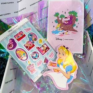 Stoney Clover Lane ALICE IN WONDERLAND Stickers and Postcard Set NEW